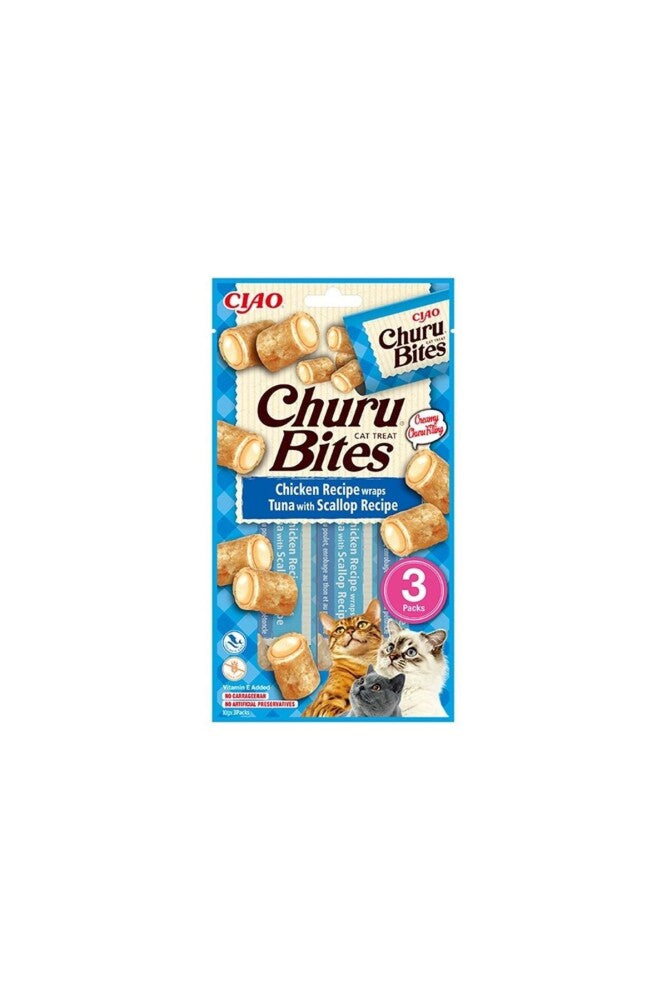 Ciao Churu Bites Tavuk Sargılı Deniz Taraklı Ve Ton Balıklı Kedi Ödül Maması 3 X 10 GR | SRC: Barcode: 8859387700803